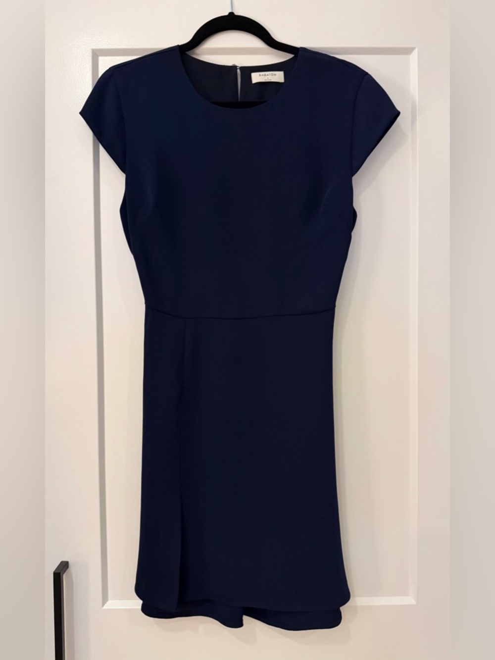 Babaton Navy Cap-Sleeve Sheath Dress